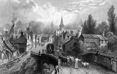 Chipping Ongar, Essex, gravert av Henry Adlard, 1832 av William Henry Bartlett