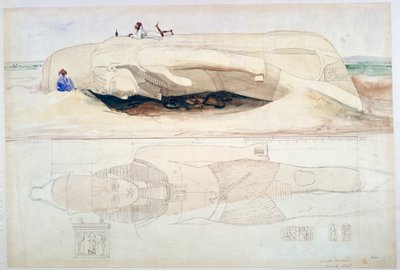 Colossus of Ramesses II, Memphis, 1845 av William Henry Bartlett