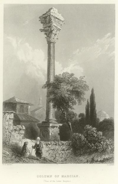 Søyle av Marcian, Konstantinopel av William Henry Bartlett