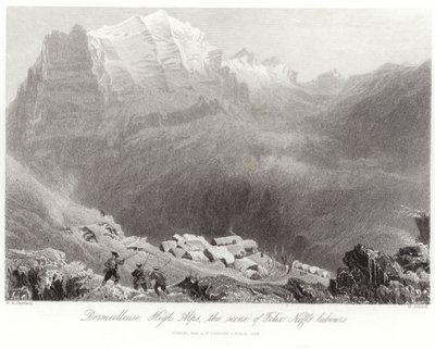 Dormeilleuse i de høye Alpene av William Henry Bartlett