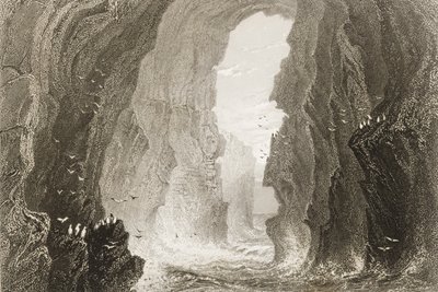 Dunkerry Cave, County Antrim, Nord-Irland, fra 