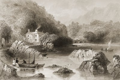 Gleengarriff Inn, Gleengarriff, County Cork, fra 'Scenery and Antiquities of Ireland' av George Virtue, 1860-tallet av William Henry Bartlett