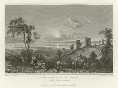 Hadleigh Castle, Essex, ser mot Sheerness av William Henry Bartlett