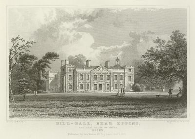 Hill-Hall, nær Epping, setet til Sir William Smyth, Essex av William Henry Bartlett