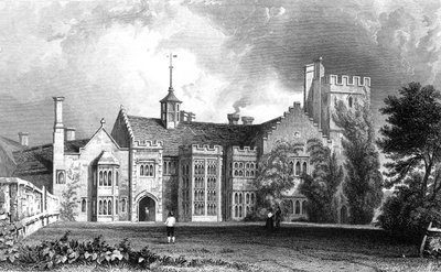 Horeham Hall, nær Thaxted, Essex, gravert av John Carr Armytage, 1831 av William Henry Bartlett