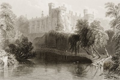 Kilkenny Castle, County Kilkenny, Irland, fra "Scenery and Antiquities of Ireland" av George Virtue, 1860-tallet av William Henry Bartlett