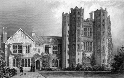 Layer Marney Tower, Essex, gravert av Henry Wallis, 1832 av William Henry Bartlett