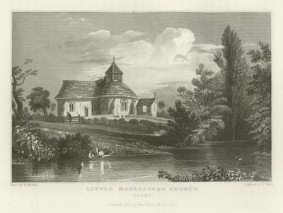 Little Maplestead Church, Essex av William Henry Bartlett