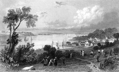Manningtree, Essex, gravert av Charles Mottram, 1832 av William Henry Bartlett