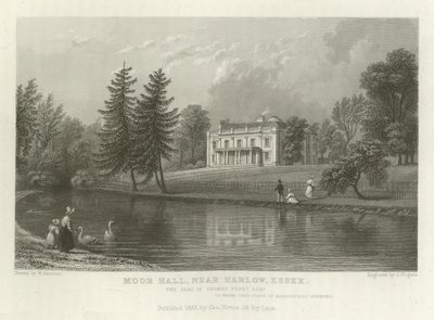 Moor Hall, nær Harlow, Essex, setet til Thomas Perry, Esquire av William Henry Bartlett