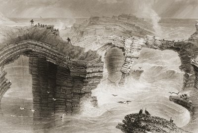 Natural Bridges nær Kilkee, County Clare, Irland, fra 