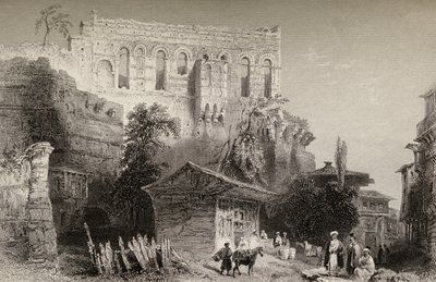 Palace of Belisarius, Tyrkia, Istanbul av William Henry Bartlett