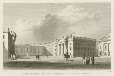 Parliament Square i Dublin av William Henry Bartlett
