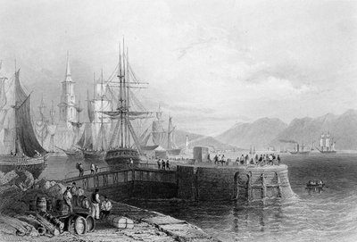 Port Glasgow, gravert av J.W. Appleton, 1841 (gravering) av William Henry Bartlett