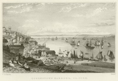 Queenstown havn av William Henry Bartlett