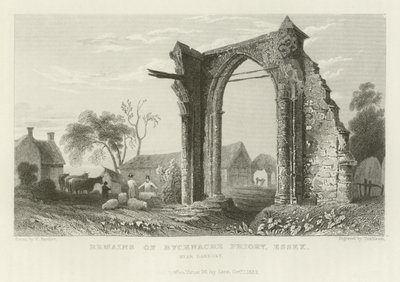 Rester av Bicknacre Priory, Essex, nær Danbury av William Henry Bartlett
