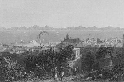 Rhodos, fra høyden, nær Sir Sidney Smiths villa av William Henry Bartlett