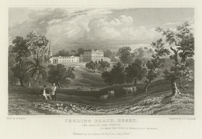 Terling Place, Essex, sete for general Strutt av William Henry Bartlett