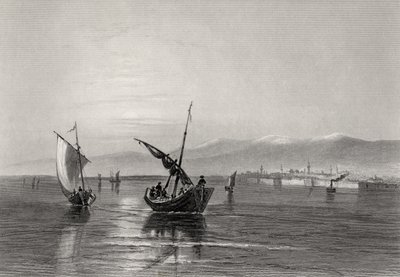 Balkan, Bulgaria, fra nær Widden, gravert av J. Godfrey av William Henry Bartlett