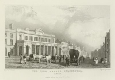 The Corn Market, Colchester, Essex av William Henry Bartlett