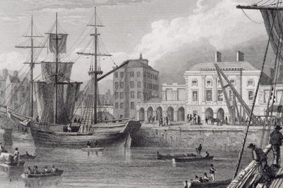 Custom House, Limerick, Irland på 1830-tallet, fra 