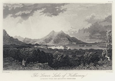 The Lower Lake of Killarney, med utsikt over Mucruss Demesne (gravering) av William Henry Bartlett