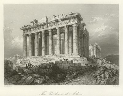 Parthenon i Athen av William Henry Bartlett