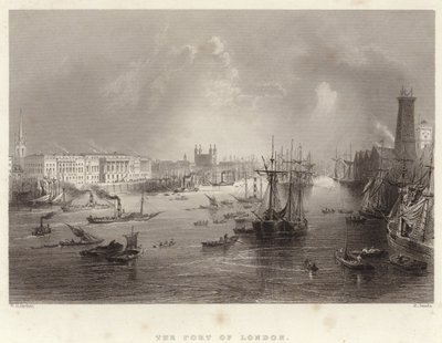 Havnen i London av William Henry Bartlett