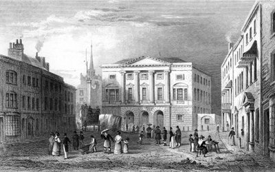 The Shire Hall, Chelmsford, Essex, gravert av Samuel Lacey, 1832 av William Henry Bartlett