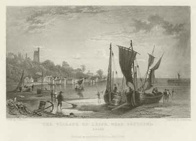 Landsbyen Leigh, nær Southend, Essex av William Henry Bartlett