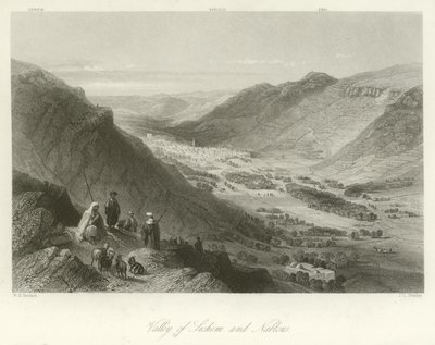 Sichem-dalen og Nablus, Palestina av William Henry Bartlett