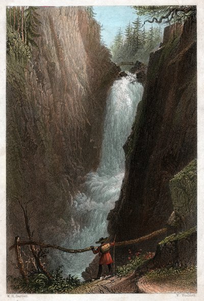 Fosser i Aar. (Gravering, ca. 1850) av William Henry Bartlett