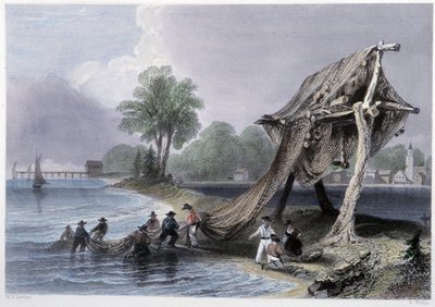 Wellington, Fishing on Lake Ontario - i "" kanadisk natur illustrert" av Bartlett W. H. av William Henry Bartlett