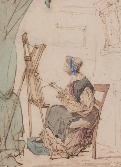 Portrett av en jente skisserer av William Henry Brooke