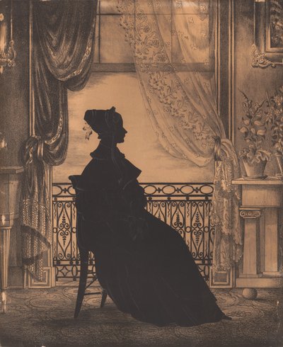 Portrett av en kvinne foran et vindu, før 1860. av William Henry Brown