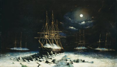 The British Naval Franklin Search Expedition: H.M.S Resolute, Assistance, Intrepid and Pioneer som overvintrer i Arktis, 1850-51 av William Henry Browne