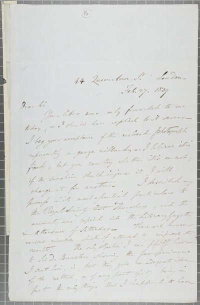 Signert brev fra William Henry Fox Talbot til James David Forbes, 1839 av William Henry Fox Talbot