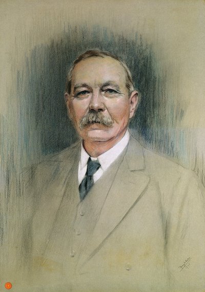 Portrett av Sir Arthur Conan Doyle (pastell på papir) av William Henry Gates
