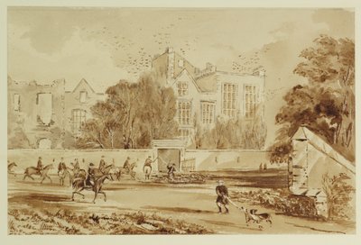 Hardwick Old Hall (akvarell på papir) av William Henry Hunt