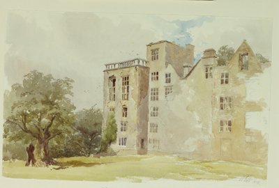 Hardwick Old Hall (akvarell på papir) av William Henry Hunt