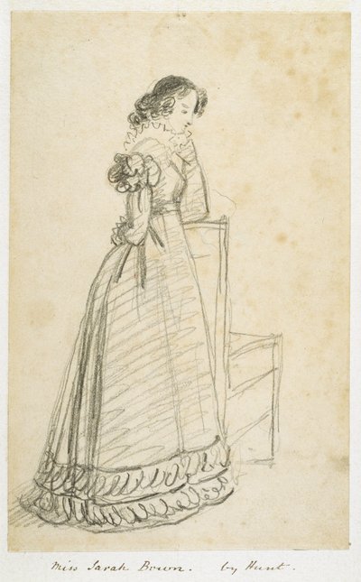 Frøken Sarah Bown, senere kona til Sir Joseph Paxton (blyant på papir) av William Henry Hunt