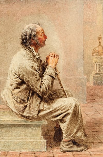Rustikk andakt, ca. 1840 av William Henry Hunt