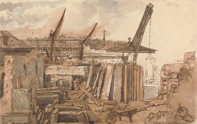 Bygningen av Waterloo Bridge av William Henry Hunt