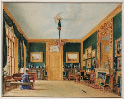 Den grønne salen til jarlen av Essex i Cassiobury, 1823 av William Henry Hunt