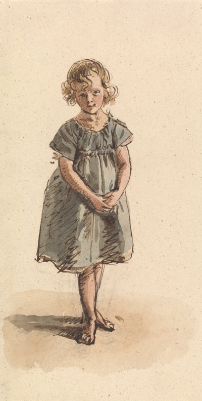 Ung jente som står barbeint av William Henry Hunt