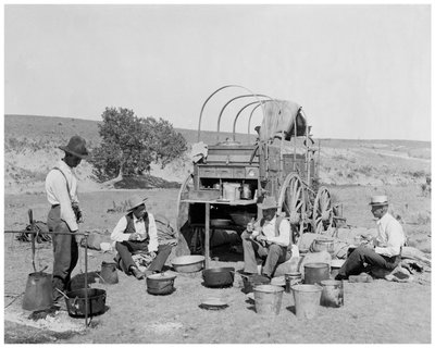 Campingvogn på - Texas-oversikt (s/h-bilde) av William Henry Jackson
