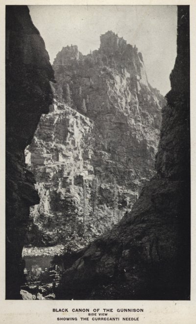 Canyons of Colorado: Black Canon of the Gunnison, Side View, Showing the Currecanti Needle (s/hv-bilde) av William Henry Jackson