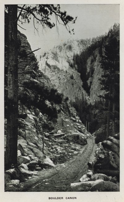 Canyons of Colorado: Boulder Canon (s/hv-bilde) av William Henry Jackson