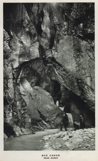 Canyons of Colorado: Box Canon, Near Ouray (s/hvitt-bilde) av William Henry Jackson