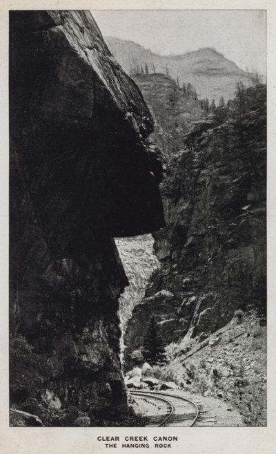 Canyons of Colorado: Clear Creek Canon, The Hanging Rock (s/hv-bilde) av William Henry Jackson